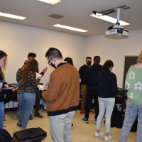 students engage in interactive gallery walk 