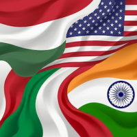 US Hungary Italy India Flags
