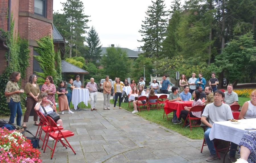 people seated at welcome party 