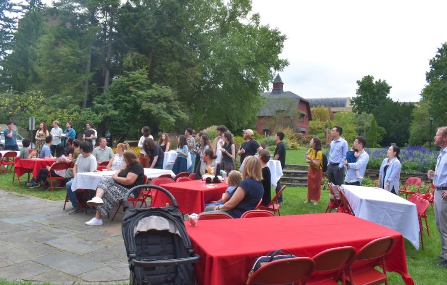 people seated at welcome party 