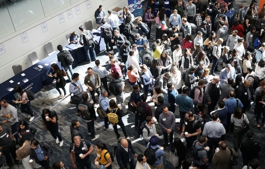 crowd of people at a conference