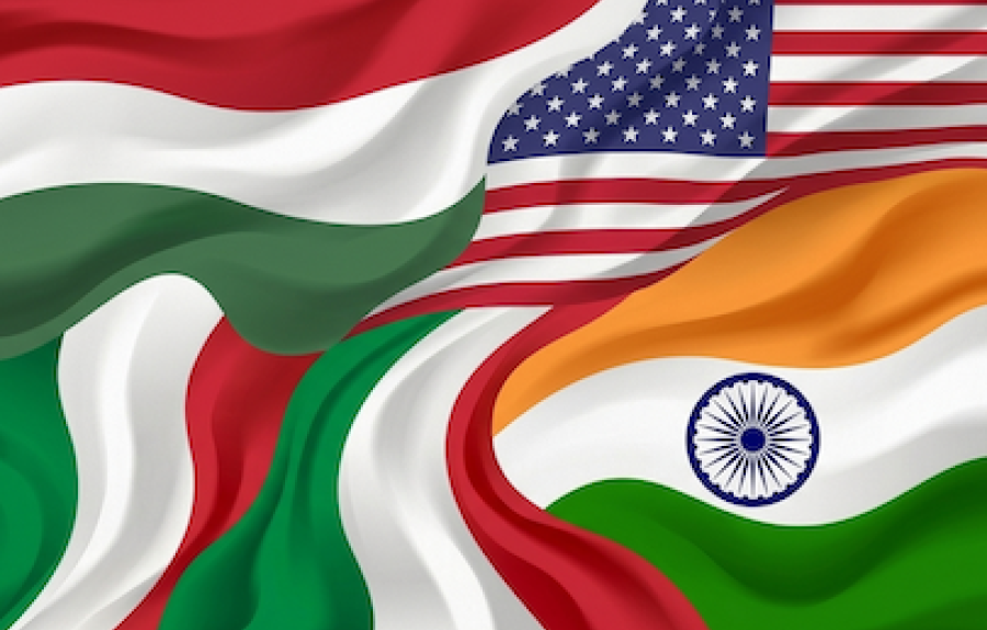 US Hungary Italy India Flags