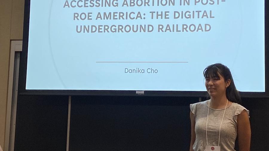 Danika Cho presenting her work