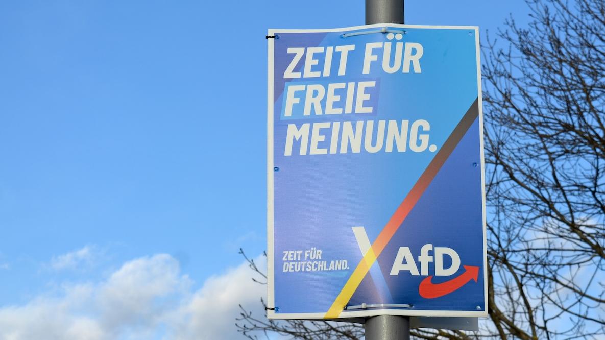 Afd party sign in Germany