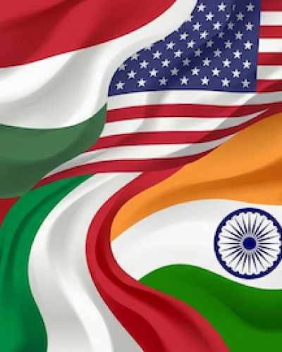 US Hungary Italy India Flags