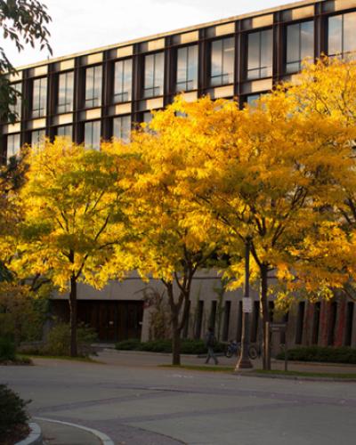 Uris hall in autumn